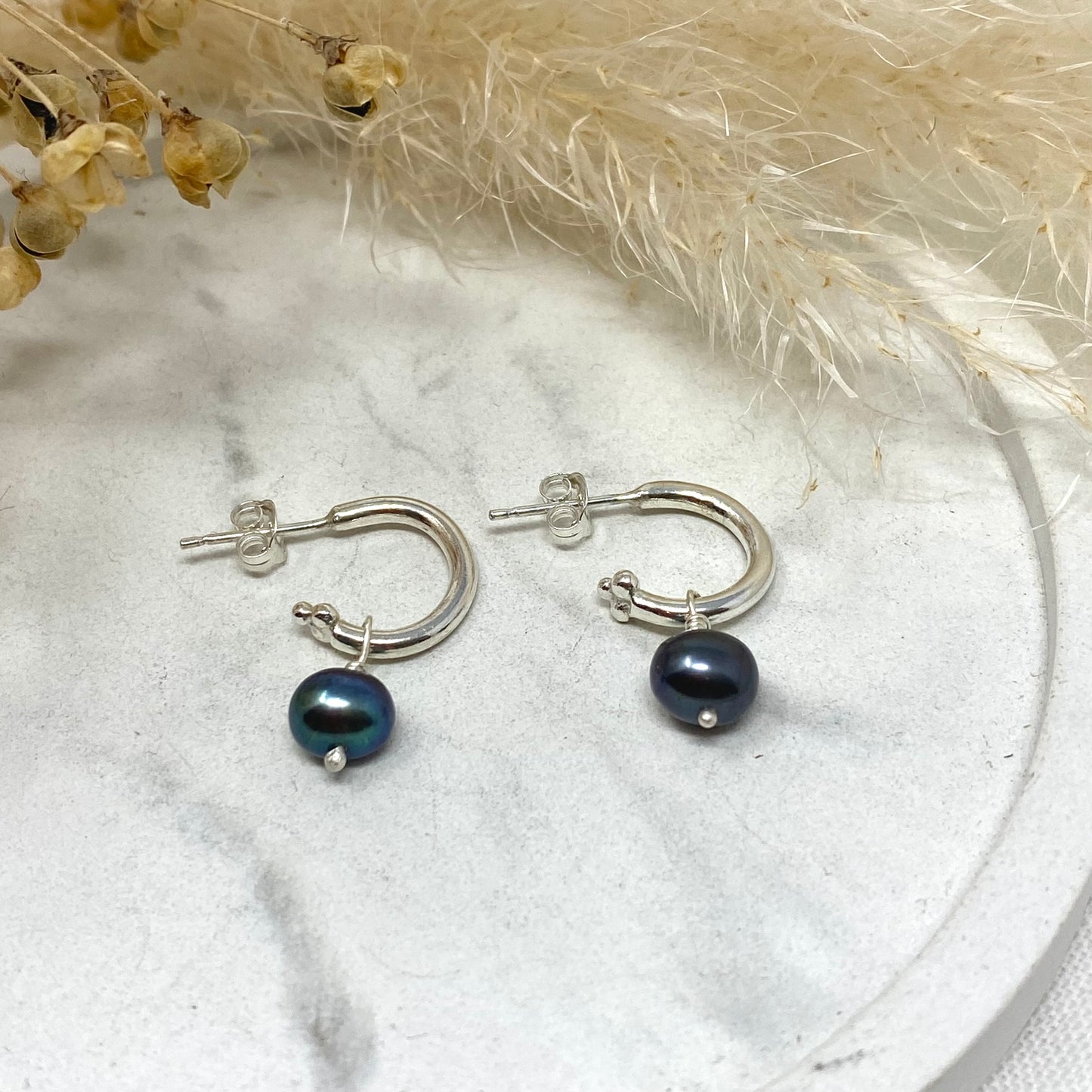 Cosmos Hoops - With Pearl Drops