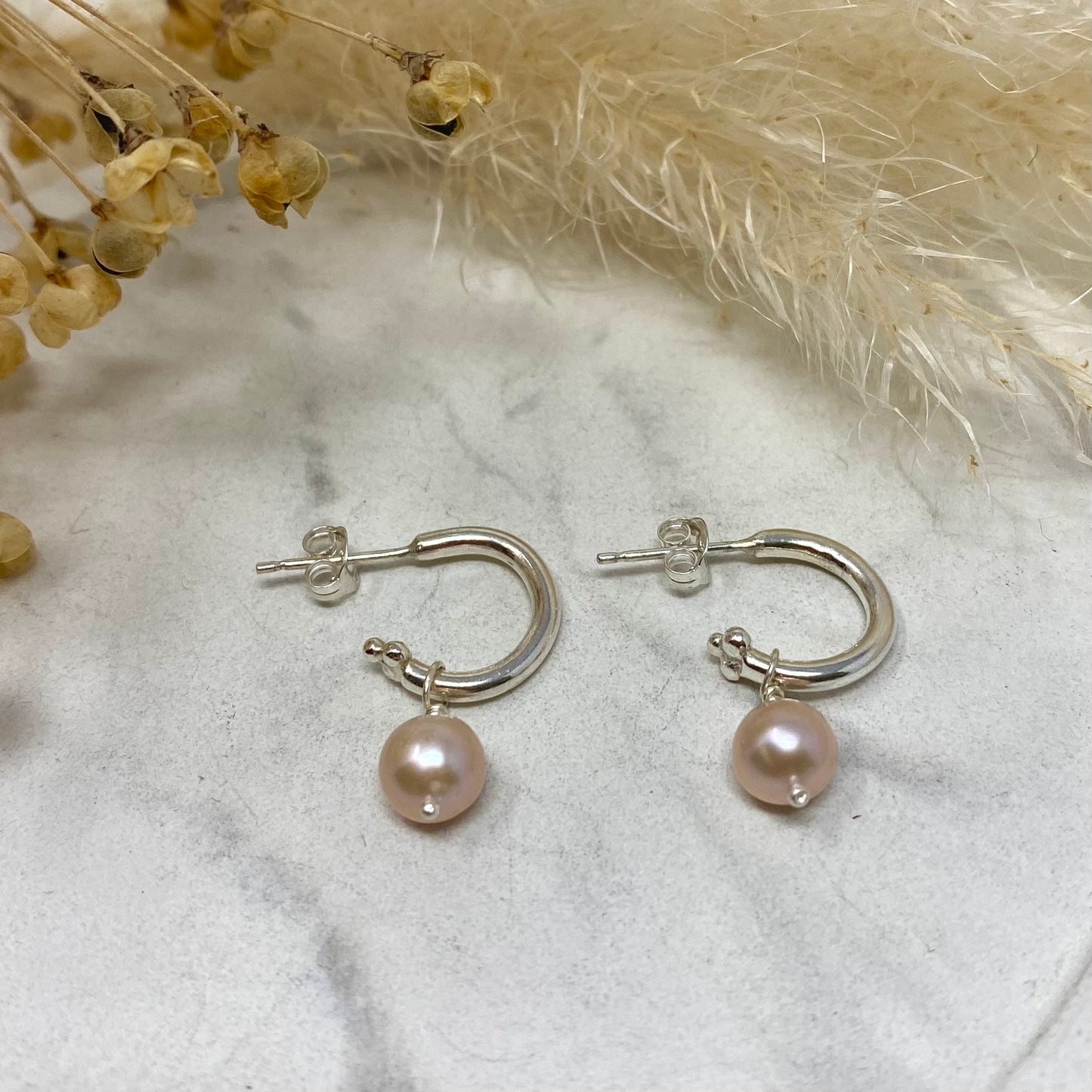 Cosmos Hoops - With Pearl Drops