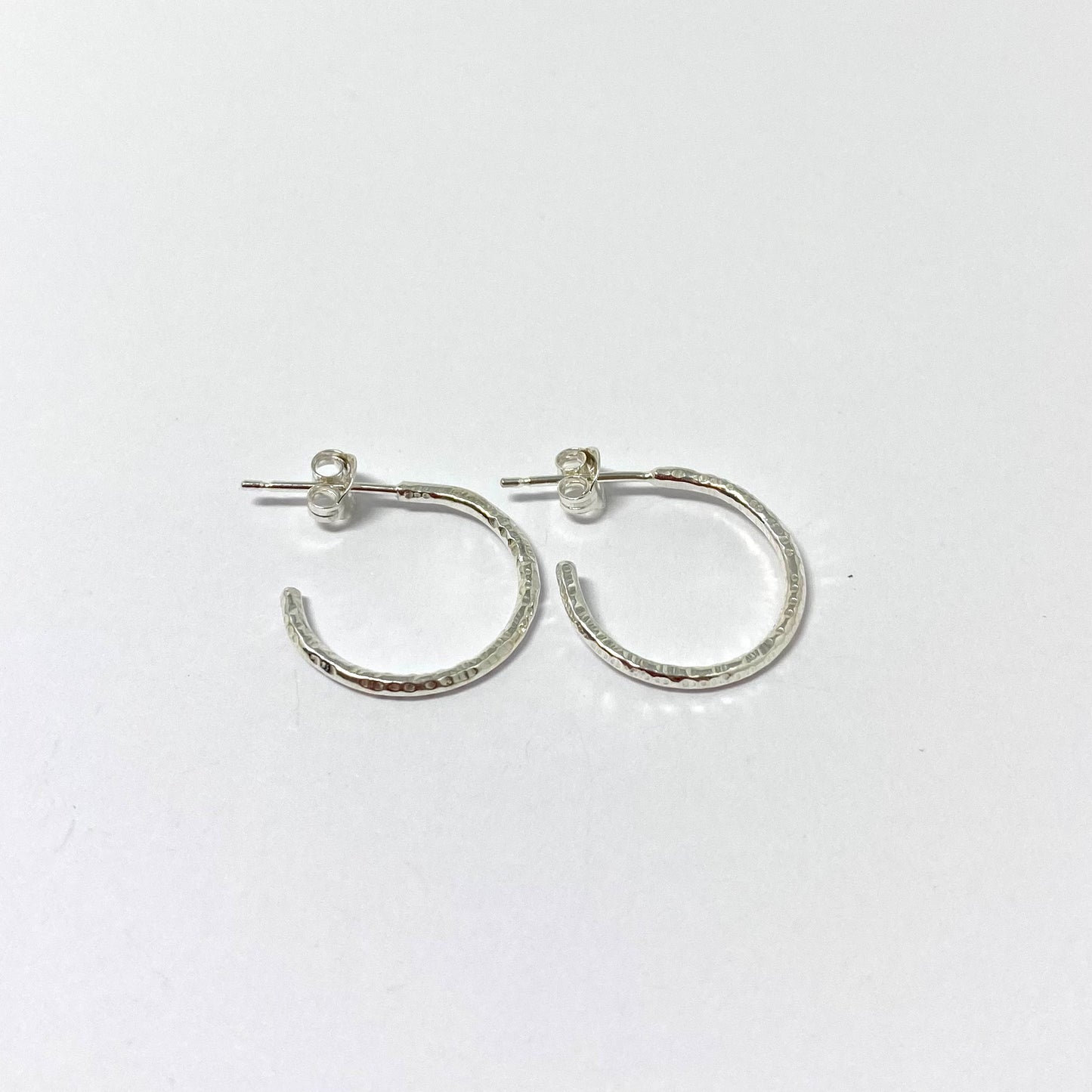 Hammered Hoop Earrings - Midi