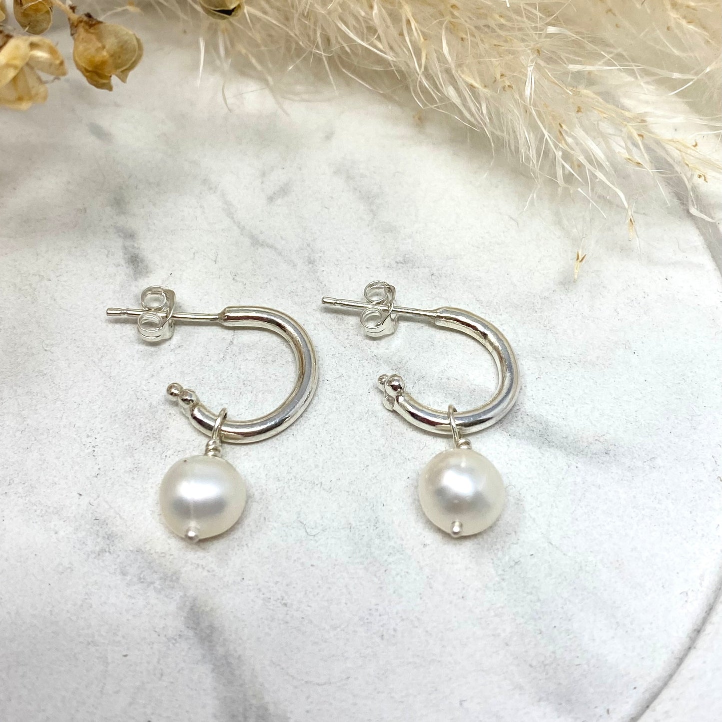 Cosmos Hoops - With Pearl Drops