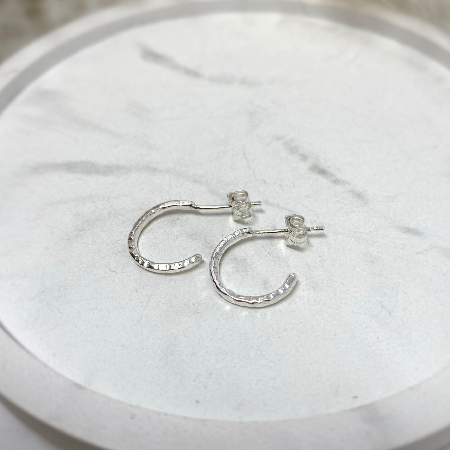 Hammered Hoop Earrings - Mini