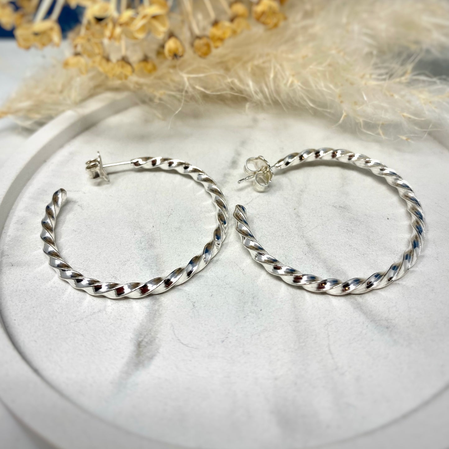 Chunky Twist Hoops - Large