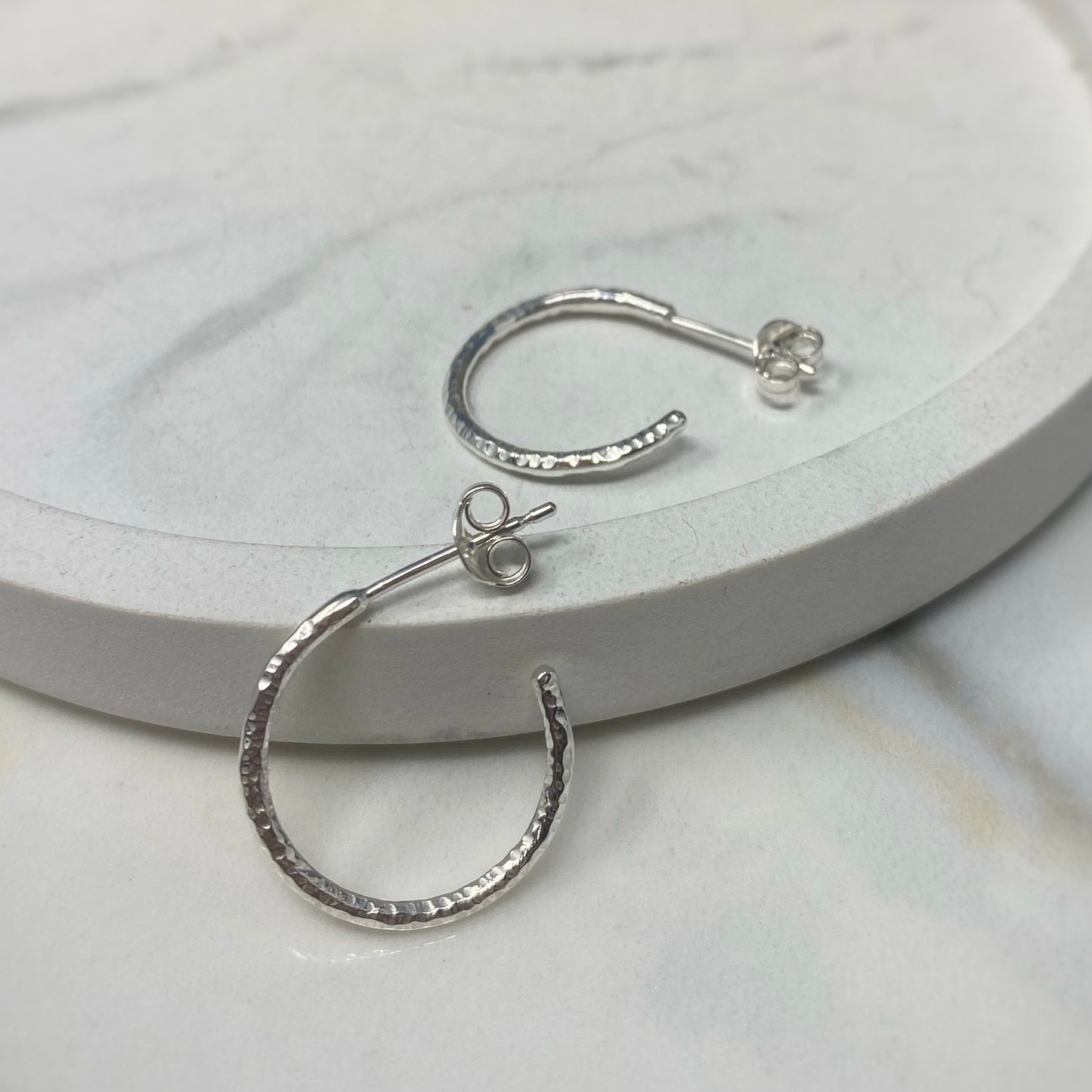 Hammered Hoop Earrings - Midi