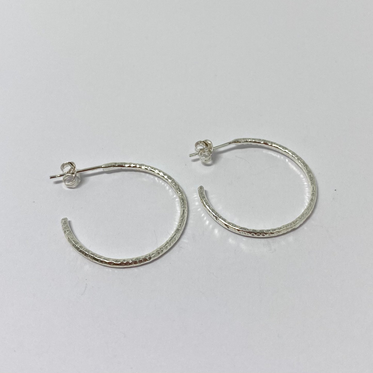 Hammered Hoop Earrings - Large