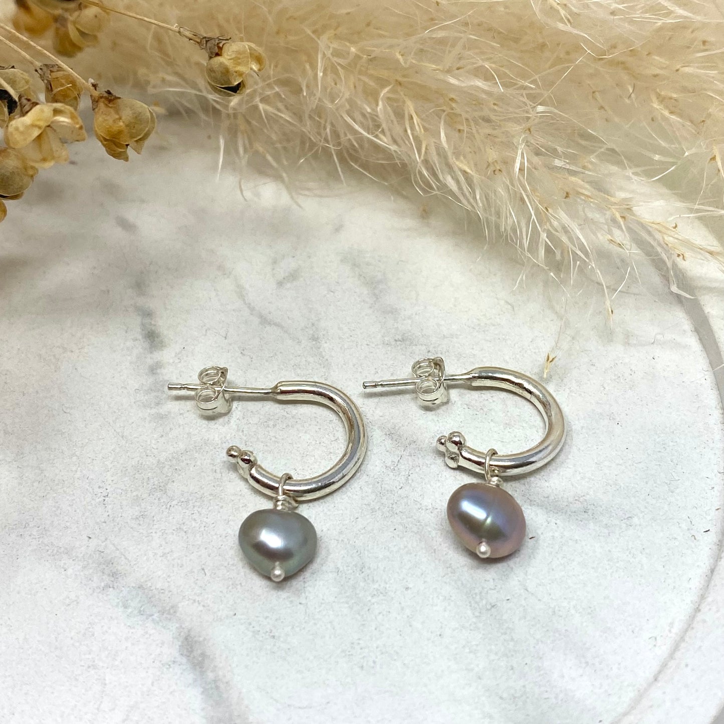 Cosmos Hoops - With Pearl Drops