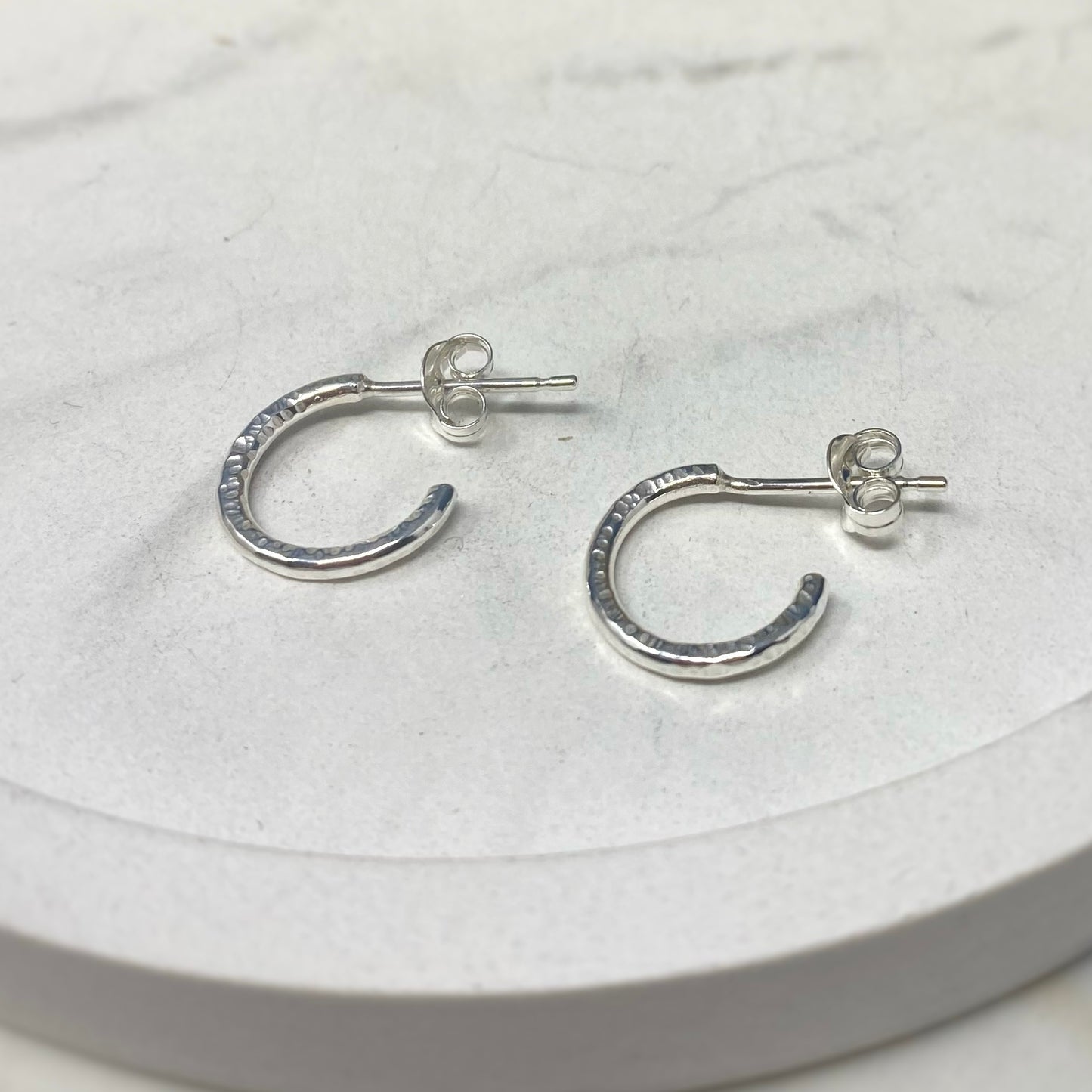 Hammered Hoop Earrings - Mini