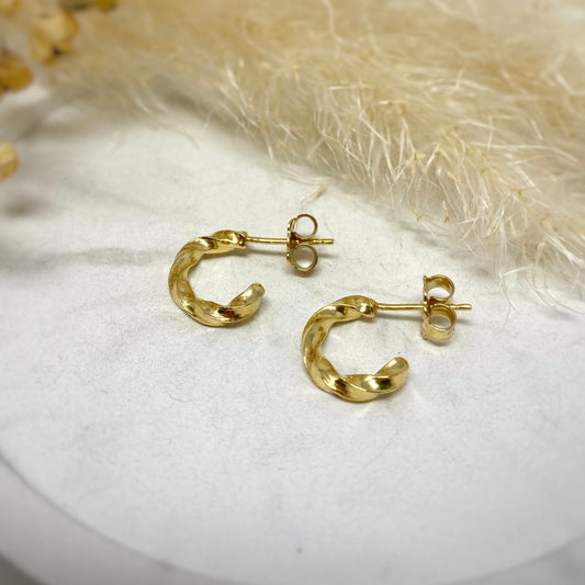 Gold Vermeil Chunky Twist Hoops - Mini