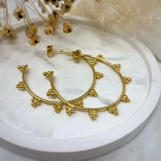 Gold Vermeil Sunbeam Hoop Earrings - Large