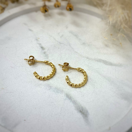 Gold Vermeil - Dainty Twist Hoops - Mini