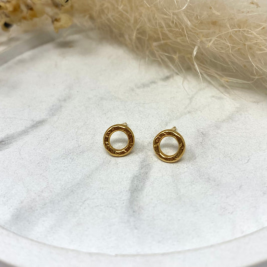 Gold Vermeil - Studs - Hammered Circles